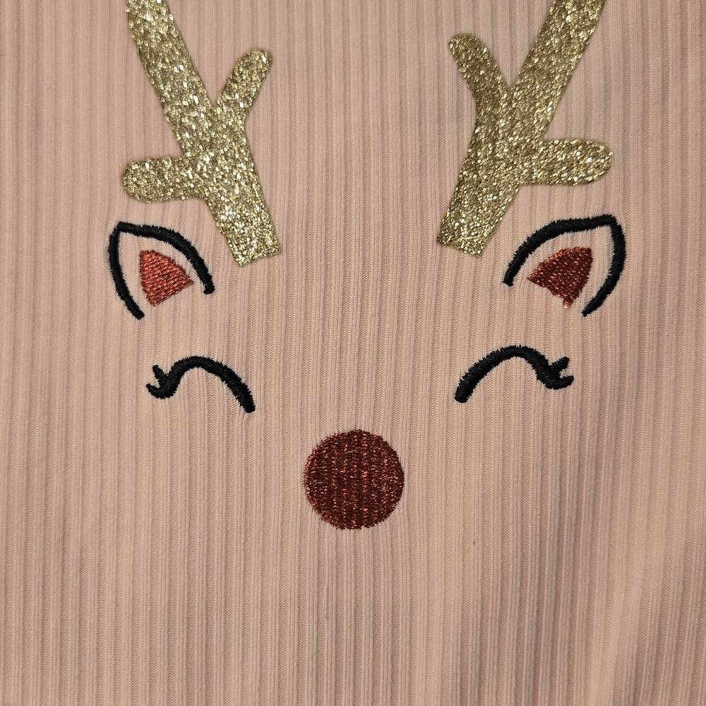 Joyful Moments Pink Reindeer Tulle Bow Dress - Picture 3 of 6